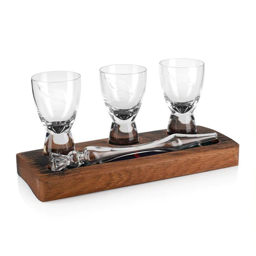 Whisky Tasting Set 3 Spirits Glasses, Water Dropper Thistle Top