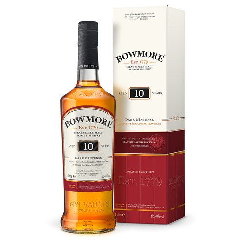 Bowmore 10 Year Old Dark & Intense Single Malt Whisky 1L