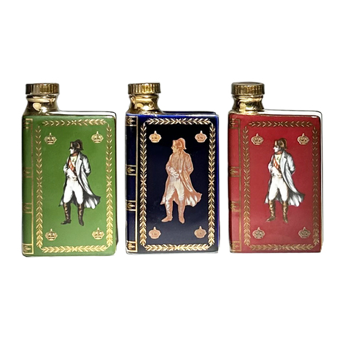 Camus Napoleon Bicentenary Cognac 3x Miniature Green, Blue and Red Decanters