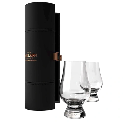 Glencairn Original Crystal Whisky Glasses Set of 2 in Travel Case