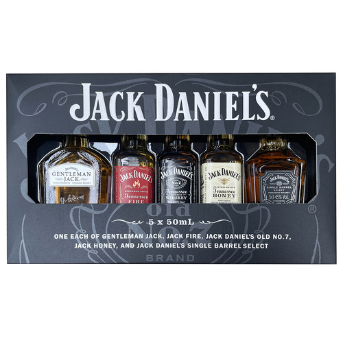 Jack Daniel's Miniatures Gift Pack Set 5 x 50ml