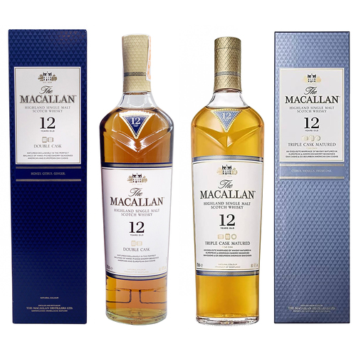 Macallan 12 Year Old Double Cask and Triple Cask Single Malts Bundle