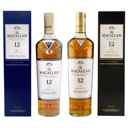 Macallan 12 Year Old Sherry Oak and Double Cask Single Malts Bundle