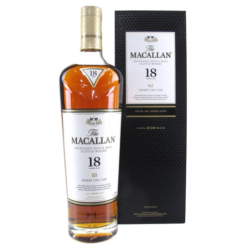 Macallan 18 Year Old 2018 Sherry Oak Single Malt Whisky