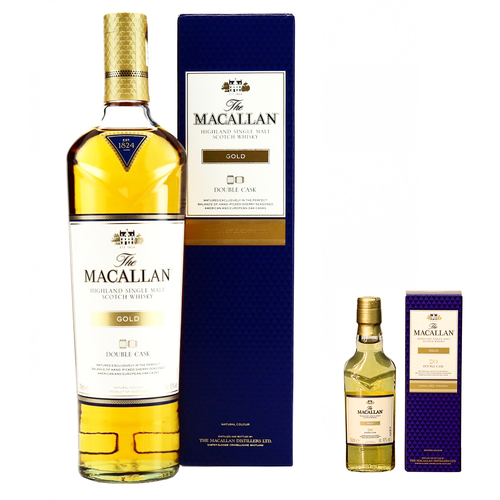 Macallan Gold Double Cask 700ml and Miniature 50ml Bundle