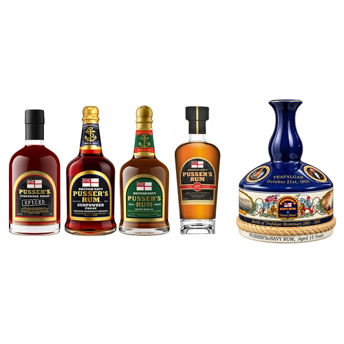 Pusser’s Gunpowder Proof, Spiced, 151 and 15 Year Old Rum Bundle