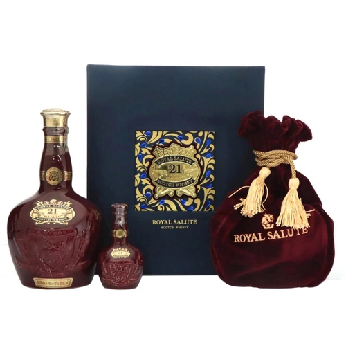 Royal Salute 21 Years Old Ruby 700ml with Miniature 50ml - Gift Saphire Box