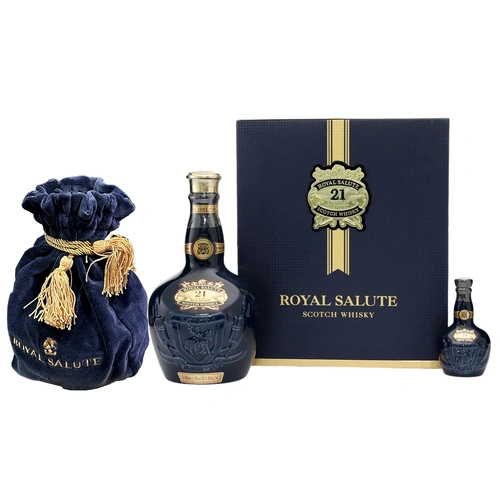 Royal Salute 21 Years Old Saphire 700ml with Miniature 50ml - Gift Pack