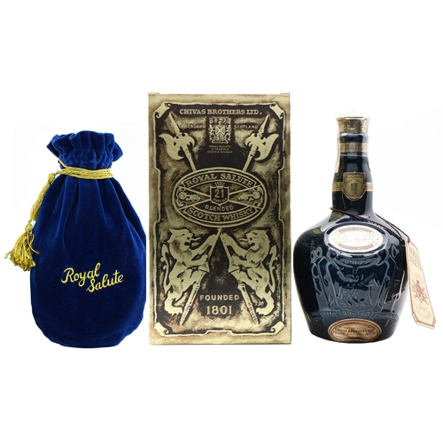 Chivas Royal Salute 21 Years Old Blue Spode Flagon pre-2003 750ml