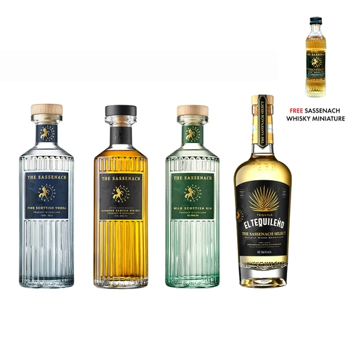 The Sassenach Whisky, Gin, Vodka and Tequila Bundle with Miniature