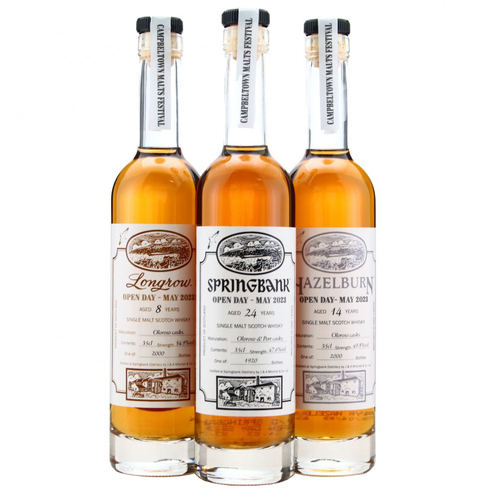 Springbank Open Day 2023 Releases 3 x 350ml Campbeltown Malts Festival