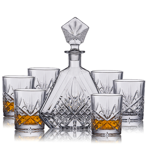 Whisky Decanter with 6 Tumblers Glass Classic Set